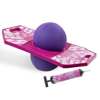 Flybar LED Pogo Trick Ball for Kids Balance Bounce Board w/Anti-Slip Deck Pink Berry 2