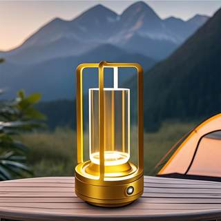 Outdoor Table Lamp, 4000mAh Rechargeable Battery Cordless lamp(Gold) | 3 color stepless…