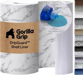 GORILLA GRIP DripGuard Shelf Liner, Non-Adhesive Drawer and Kitchen Cabinet Protector…