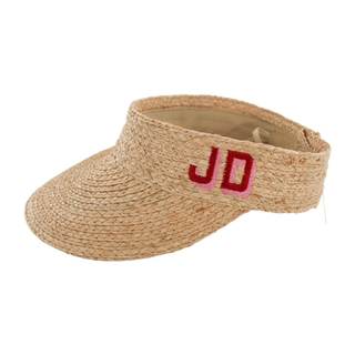 Personalized Straw Visor – Embroidered Monogram Sun Hat for Women, Adjustable Wide Brim…