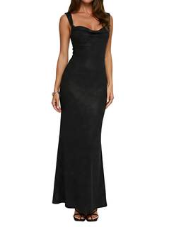 MAKABO Women's Maxi Dresses Cowl Neck Bodycon Gown Sexy Formal Sleeveless Cocktail Gala…