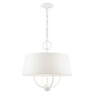 Livex Lighting 4 Light White Pendant Chandelier, 18 x 18 x 18.75 | Dimensions: 18 x 18 x…