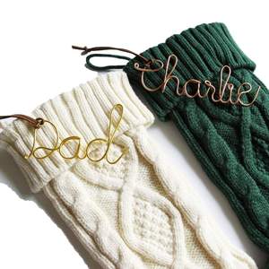 Personalized Wire Stocking Name Tags Christmas Hanging Name Gift Present Ornament Tags…
