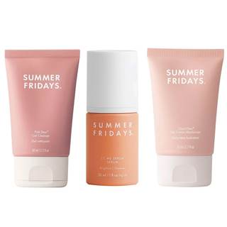 Summer Fridays Morning Trio - Travel Size Pink Dew Gel Face Wash, Cloud Dew Gel Face…