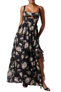 Lulus Morgana Cutout Floral Women's Maxi Dress | Cutout Elegant Floral Gown, Fall Wedding…