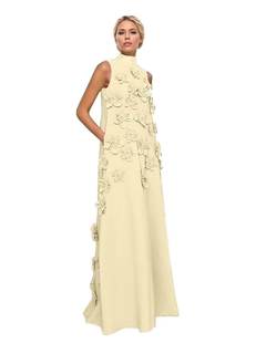3D Flowers Satin Mother of the Bride Dress | Tie Back A-Line Wedding Guest Gowns with…