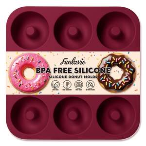 Large Silicone Donut Pan for Baking,9 Cavity Non-Stick Food Molds | BPA Free Silicone…