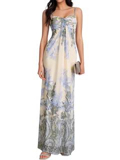 KUTUMAI Summer Floral Maxi Long Beach Wedding Guest Dresses for Women 2026 | Spaghetti…