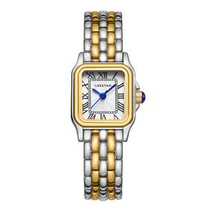 CHEETAH Gold Watches for Women with Small Vintage Bracelet, Rectangular Case Roman Dial…