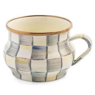 MACKENZIE-CHILDS Enamel Teacup, Unique Coffee and Tea Mug, Enamel Cup for Hot Tea, 10…