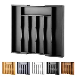 Expandable Bamboo Kitchen Drawer Organizer for Cutlery and Utensils, Adjustable Bamboo…