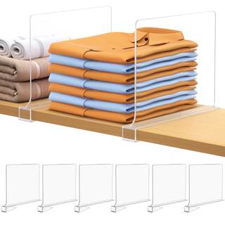 6 PCS Shelf Dividers for Closet Organization Acrylic Clear Closet Shelf Divider for…