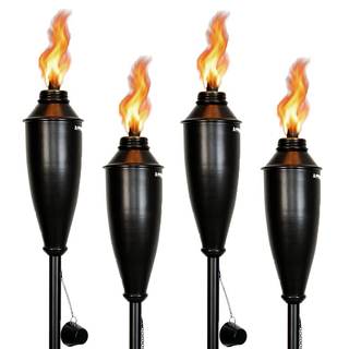 Garden Torches for Outside - Deco Home Pack of 4 Metal Garden Torches Citronella for…