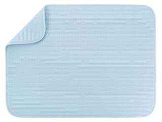 S&T INC. Dish Drying Mat, 18" x 24", XL, Sky Blue | Absorbent Microfiber, Extra Large…
