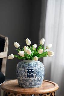 A&B Home Blue and White Ceramic Ginger Jar with Lid Ancient Chinese Oriental Style Multi…