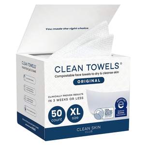 Clean Skin Club Clean Towels XL®, 100% USDA Biobased Face Towel, Disposable Face…