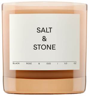 Salt & Stone Coconut & Soy Blend Scented Candle, Black Rose & Oud 8.5 oz | For Women &…