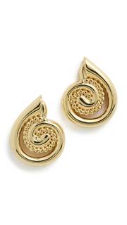 Women's Coastal Swirl Earrings Gold One Size