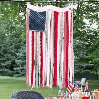 4th of July Decorations - Memorial Day Decor - 4 x 2.3 Ft Rag American Flag Banner for…
