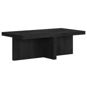 Henn&Hart 44" Scandinavian Coffee Table, Natural Black | Timeless pedestal styling pairs…