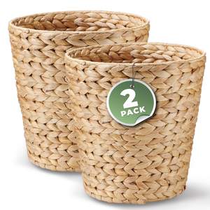 84ECO 2-Pack Wicker Trash Cans for Bathroom, Bedroom, Office - Rattan Trash Can…