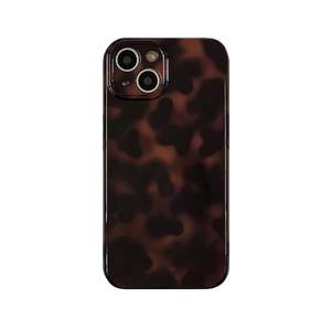 Aesthetic Tortoise Shell Phone Case for iPhone 14 6.1in,Retro Cool Girl Leopard Print…