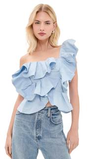 English Factory Women's One Shoulder Ruffle Top