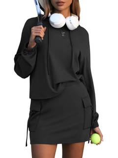 EXLURA Women Two Piece Set Cotton Sweatsuit Travel Airport Outfits 2026 Tracksuit Hooded…