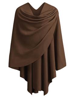 PULI Womens Cross Front Poncho Shawl Wrap Elegant Wedding Formal Dress | Soft Knit…