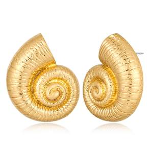 LILIE&WHITE Conch Sell Gold Earrings - Women's Love Knot & Angel Wings Stud Earrings
