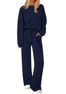 PRETTYGARDEN Womens Long Sleeve Sweatshirt 2 Piece Sets | Comfy Soft Kint, Casual Loose…