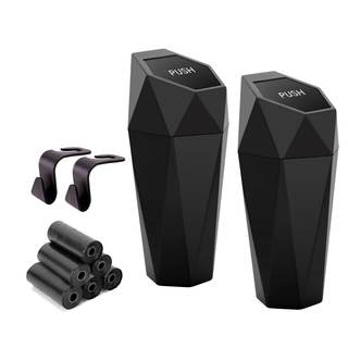 Ginsco Car Trash Can Cup Holder, 2 Pack Mini Trash Can with Lid, Car Accessories for…
