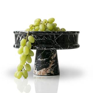 Marble Pedestal Bowl for Kitchen Counter, 10" Handcrafted Natural Stone Decorative Fruit…