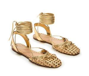 Woven Ballet Flats for Women Lace Up Closed Square Toe Summer Sandals Dressy Shoes 8…