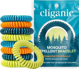 Cliganic 10 Pack Mosquito Repellent Bracelets for Adults & Kids - Natural DEET-Free…