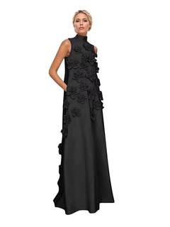 3D Flowers Satin Mother of the Bride Dress | Tie Back A-Line Wedding Guest Gowns with…