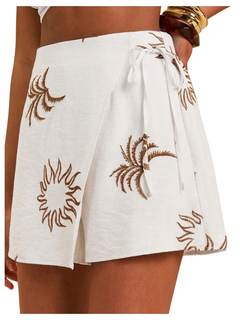 RoseSeek Women's Floral Graphic Skirt Shorts Tropical Boho Wrap Skorts | Drawstring…