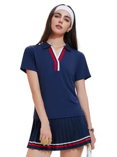 Women 2 Piece Tennis Skirt Set Pleated Golf Outfit, Polo V-Neck Athletic Dress…
