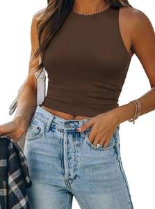 ATHMILE Womens Double Lined Crop Tank Tops Casual Basic Shirts Sleeveless Workout Tops…