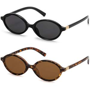 ViewJoy Retro Oval Sunglasses for Women Vintage 90s Y2K Trendy Sun Glasses | Fashion…