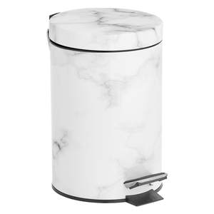 mDesign Extra Small Modern 3-Liter/.7 Gallon Round Metal Lidded Step Trash Can, Compact…