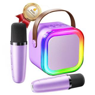 Kinglucky Kids Karaoke Machine with 2 Wireless Mics for Girls Age 3-12, Premium Sound & 5…