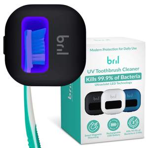 Bril UV-C Toothbrush Sanitizer and Holder, Wall Mounted, Rechargeable | 30-Day Battery…