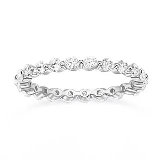 EAMTI 2mm 925 Sterling Silver Wedding Band Cubic Zirconia Full Eternity Stackable…