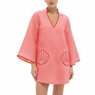 VAOYIU Summer Dresses for Women Boho Shell Embroidered Mini Dress | Loose Fit Babydoll V…