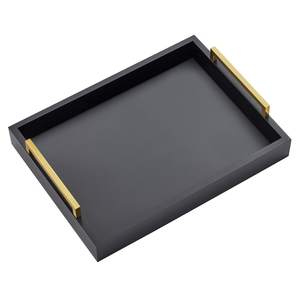16"x12" Serving Trays with Handles, Black Decorative Serving Tray, Ottoman Trays for…