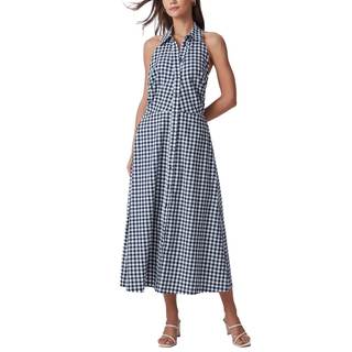 Women's 2026 Summer Midi Dress Plaid Open Back Sleeveless Casual A Line Casual Beach…