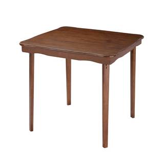 Stakmore Stylish Durable Versatile Square Folding Table, Fruitwood | Solid Wood Scalloped…