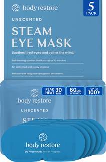 Body Restore Heated Eye Mask Warm Compress for Dry Eyes - Unscented 5 Pack | Birthday…