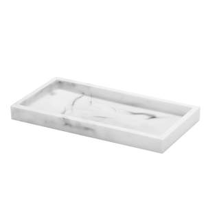 Luxspire Resin Bathroom Tray for Countertop Organizer, Mini, White Marble | 8 x 4 inch…